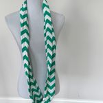 Source Unknown Green and White Chevron Infinity Scarf Photo 2