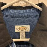 Talbots VTG  Womens Denim Jean Maxi Shirt Dress Button Front Black Collar Size 10 Photo 3