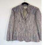 Giorgio Armani  Womens Blazer Gray Graphic Print Evening Italian Jacket Size 8 Photo 3
