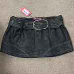 Edikted  Leather Mini Skirt Faux Black Photo 0