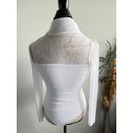REORIA White Sheer Mesh Mock Neck Long Sleeve Bodysuit Women's Size S Photo 2