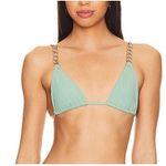 Lovewave Revolve Triangle Chain Bikini Top Sage Green MEDIUM Bralette String $88 Photo 0