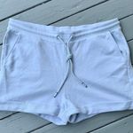 Reiss Pale Blue Annie Jersey Powder Blue Lounge Drawstring Elastic Waist Shorts Sweat Shorts Cotton Blend Photo 1