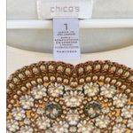 Chico's EUC Ornate Jewel Chain Leopard Pattern Shift Midi Dress Size Medium Photo 1