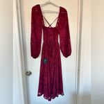 Lulus Burgundy Floral Long Sleeve Lace Photo 5