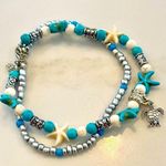 Women Bohemian Shell Starfish Summer Beach Anklets Bracelet Blue Photo 0