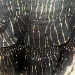 House of Harlow 1960 XS Black & Gold Striped Ruffles Smocked Tiered Mini Dress Photo 7