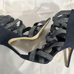 Daya by Zendaya Women Blue Denim Caged Heels Elastic Straps Open Toe Size 10 Photo 0