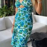 AMUR Edie Tie Neck Gown Floral Maxi size 4 Blue Photo 3