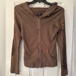 Lauren Moshi  Butterflies & Tree Women’s Brown Hoodie Size XS Photo 1