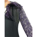 Vintage Womens Black & Purple Lace Bodycon Gothic 80s 90s Witchy USA size L Size L Photo 2