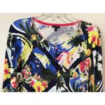 Talbots  Cotton Blend Tropical Print 3/4 Sleeve Cardigan Size Large Photo 2