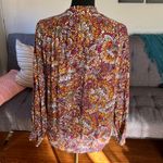Anthropologie Maeve Purple and Orange Stained glass Patterned Blouse Size XS Photo 2