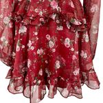 Alamour the Label Annabell Cutout Floral Sheer Floaty Mini Dress Red Size XS Photo 9