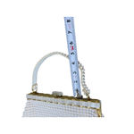 VTG 50s Grande Maison Blanche Beaded Handbag Ivory Pearl Purse Hollywood Glam White Photo 9