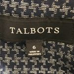 Talbots Navy Houndstooth Blazer Size 6 Navy Collarless Suit Jacket Photo 5