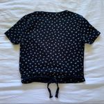Brandy Melville Black Floral Tie-Front Top Photo 3