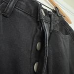 Princess Polly Attica Jeans Knee Rip Button Fly Black 100% Cotton Pocket raw hem Photo 5