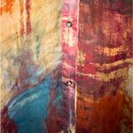 Minkas Mesh Sleeveless Tunic Top Women Large Artsy Boho Abstract Festival Retro Red Photo 5