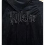 KILLSTAR  Womens Black Zip Velour Velvet Casual Bomber Jacket Size Medium Photo 3