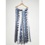 Banana Republic  Blue Print 100% Silk Belay Ultra Wide Leg Pants Size 8 Photo 3