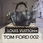 Pierre Balmain Black Small Textured Pebbled Leather Bow Tote Bag Photo 3