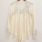 Free People NWT  SAHELI TOP Mesh Embroidery Ivory Photo 3