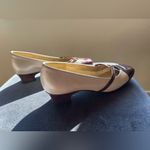 California Magdesian Vintage Cream Ivory Beige Burgundy Brown Leather Pump 6M Size 6 Photo 4