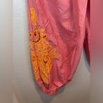 Free People NWOT FP Movement Baller Embroidery Cotton Pink Orange Pants Size XS Photo 6
