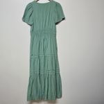 Anthropologie The Somerset Linen Blend Maxi Dress Sz M Sea Foam Green Tiered Photo 2