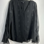 White House | Black Market Womans Pull Over Blouse Small Black V Neck Bell Sleeves Photo 0