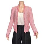 J. McLaughlin  Simone Knit Cardigan, Pink/White, XS Photo 8