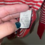 Talbots Red-Orange & White Striped Long Sleeve Linen Blend Top Size Medium Photo 2