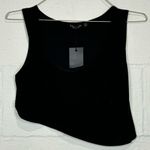 Nasty Gal NWT Woman’s Asymmetric Extreme Black Crop Top Size 10 Photo 0