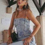 ZARA denim jeans corset wide streight leg jumpsuit Photo 4