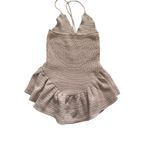 Musera Women Crochet Mini Dress Size Small Beige Tan Photo 2