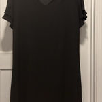 Women’s Classic Black Dress Size Large Cap Sleeve V Photo 0