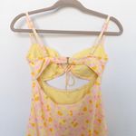 No Boundaries  Womens One Piece Swimsuit Size M‎ Yellow Pink Cutout Y2K Coquette Photo 5