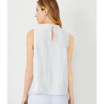 Ann Taylor Pintuck Yoke Mock Neck Shell Tank Sleeveless Top size small Photo 2