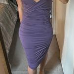 NEW "Hug Me Tight" Purple Ruched Midi Dress Size M Photo 2