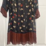 Moulinette Soeurs  Womens XS Anthropologie Black Sheer Floral Top Photo 2