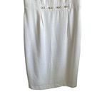Liz Claiborne Women Shift Dress 12 Ivory Gold Tone Chain Waist Career Cocktail Photo 3