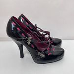 Spirit Goth Maryjanes Black Patent Metal Bat Heels Stilettos Fashion Witchy Halloween 9 Photo 0