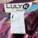 Vintage deep vneck colorful abstract print smocked peplum sweater top medium Photo 5