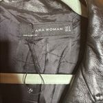 ZARA NWOT Embroidered Aztec Tribal Moto Leather Trim Jacquard Jacket Size Medium Photo 6