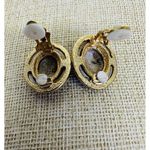 Vintage Silver & Gold‎ Tone Oval Textured Shield Chunky Clip Photo 4