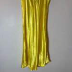 NWT Mille Eloise Ruffle Sleeve Dress Citron Yellow Satin Size Large Photo 3
