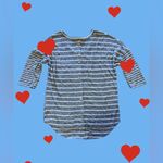 MISIA STRIPED SHIRT gray/white stripes 3/4 sleeve top pocket buttons at back L Gray Size L Photo 1