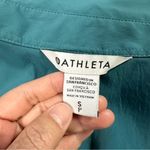 Athleta Levitate Poplin Tank Top Button Front Outdoor UPF 50+ Borealis Green SP Photo 9