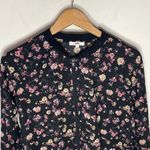 Maurice's black chiffon floral print bomber jacket size M Photo 3